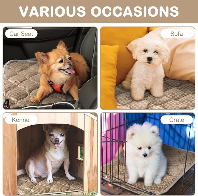 Tujoe 4 Pack Self Warming Cat Mat Self Heating Cat Pad Warm Thermal Pet Bed Washable Dog Crate Pad Body Heat Dog Bed Mat Blanket Non Slip Bottom for Outdoor Indoor Pets
