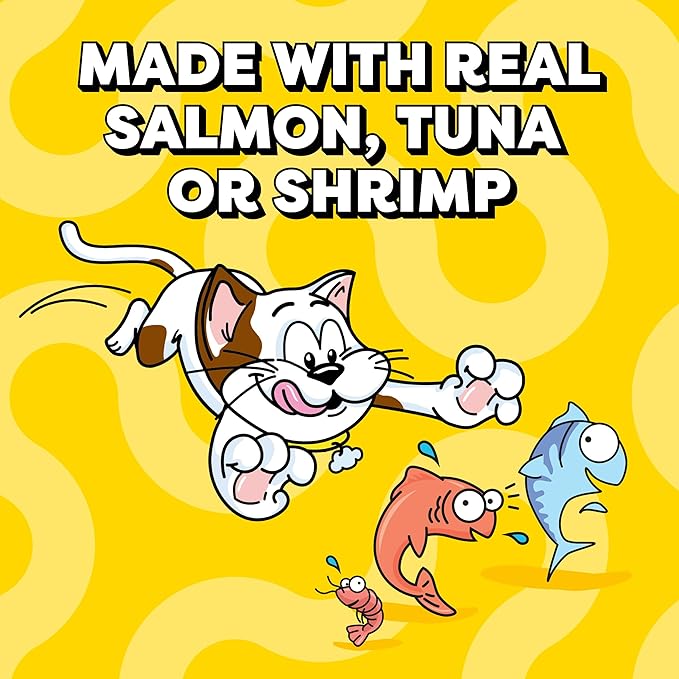 Temptations Creamy Puree Squeezable Lickable Cat Treats, Wet Cat Treats with Tuna, Salmon, and Seafood Medley Variety Pack, 0.42 oz. Tubes, 48 Count
