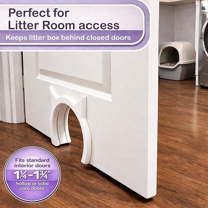 The Kitty Pass Interior Cat Door Hidden Litter Box Pet Door for cats up to 21 lbs