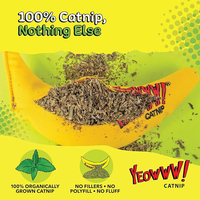 Yeowww! Catnip Toy, Yellow Banana