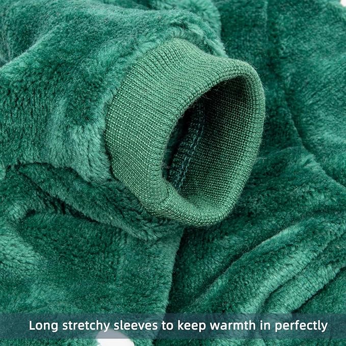 FabriCastle Dog Hoodie Sweater for Small Dogs Boy and Girl, Dog Clothes XS XXS Puppy Sweatshirt, Pet Outfit, Cat Clothing Super Soft Warm Snap On Closure (Dark Green, Small)
