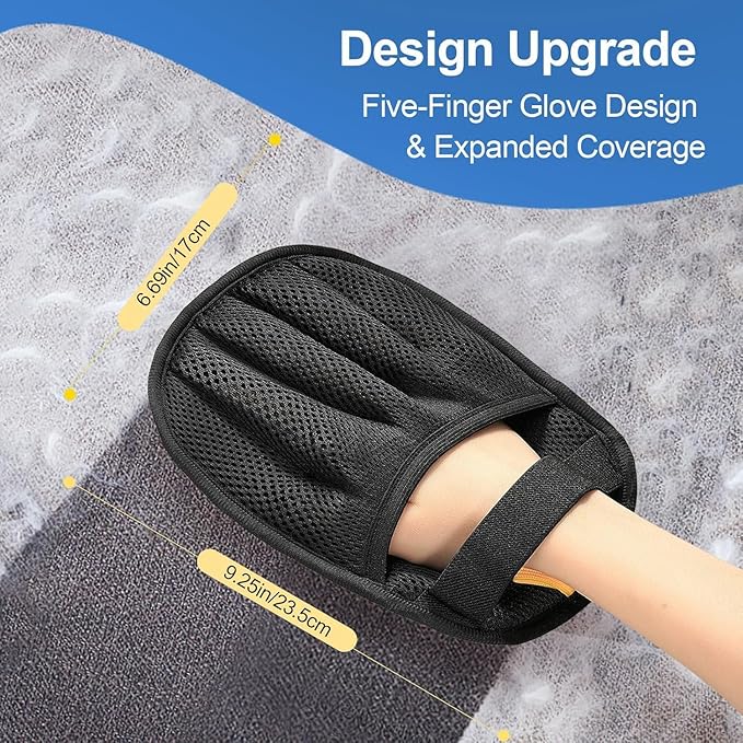 Pet Hair Removal Glove for Cats and Dogs,Premium Upgraded Reusable Electrostatic Pet Hair Gloves, Brush Pet Hair Remover Tool