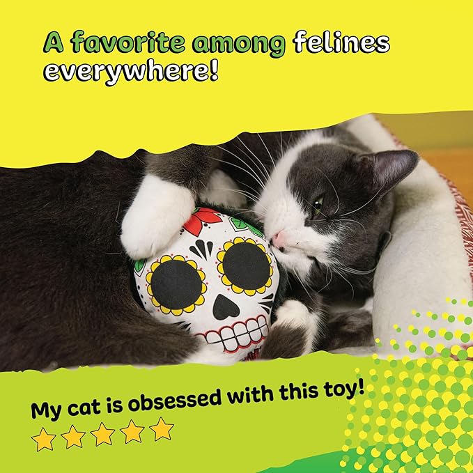 Yeowww! Catnip La CAT-rina Toy for Cats - Día de Los Muertos Design - Made in the USA - Stuffed with Organically Grown Catnip