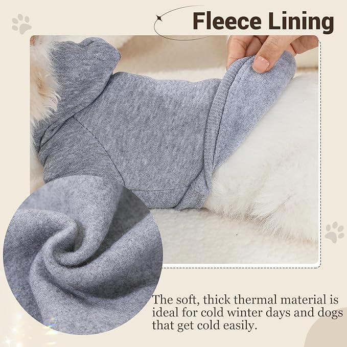 Pet Hoodie Dog Sweater for Small Dogs Girl Boy, Winter Puppy Sweatshirts with Pockets Hood, Warm Fleece Lined Dog Clothes Chihuahua Coat Clothing Puppy Cat Custume, Medium