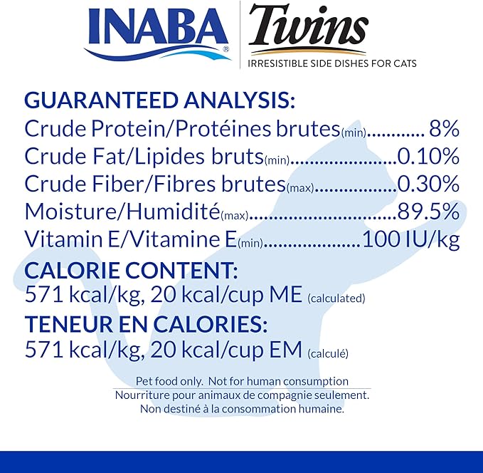 INABA Twins for Cats, Shredded Chicken & Broth Gelée Side Dish/Topper Cups with Green Tea Extract, 1.23 Ounces per Serving, 16 Servings, Tuna & Chicken with Scallop Recipe