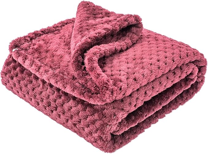 Ruby Red Pet Blanket - Warm Soft Fuzzy Blankets for Puppy, Kitten, Small, Medium, Large Dogs & Cats - Plush Fleece Throws for Bed, Couch, Sofa, Travel (L/40" x 48")