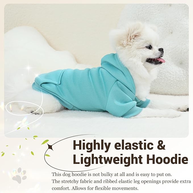 Pet Hoodie Dog Sweater for Small Dogs Girl Boy, Winter Puppy Sweatshirts with Pockets Hood, Warm Fleece Lined Dog Clothes Chihuahua Coat Clothing Puppy Cat Custume, Medium