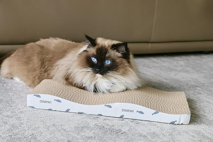 Cat Scratcher 4 PCS Pad, Cardboard with Premium Reversible Scratch Textures Design Wide Durable Scratching Pad