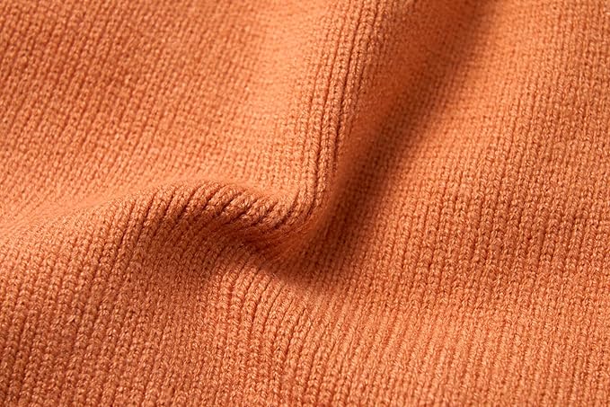 Lanyarco Orange Knitted Dog Sweater Dress, Plaid Fall Thanksgiving Dog Clothes for Dogs Girl, Dachshund Doggy Pet Dresses, Large (L)