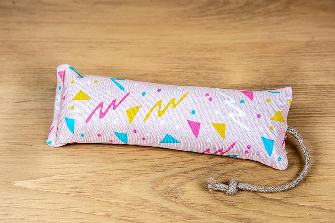 Meowy Janes Tough Canvas Cat Kicker Toy, Stuffed with 100% Catnip (1/4 LB), Original, Super Potent Canadian Catnip! | All Natural Large Size 10" Kitty Kicker (90s Retro Pink)