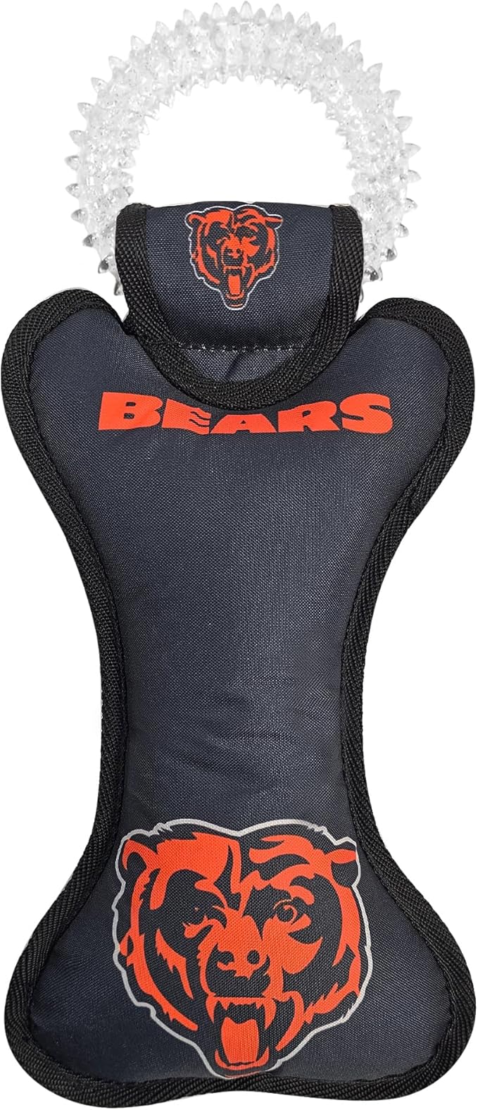 Pets First NFL Chicago Bears Dental Dog TUG Toy with Squeaker. Tough PET Toy for Healthy Fun, Teething, & Cleaning Pet's Teeth & Gum, Team Color