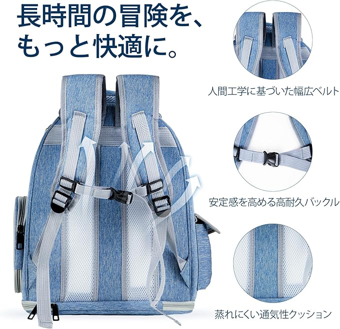 Cat Backpack Carrier with Large Space Bubble Window, Airline Approved Breathable Pet Carrier for Small Dogs Cats up to 15lbs, Foldable for Travel Hiking & Outdoor Use