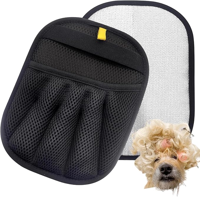 Pet Hair Remover Glove for Dogs and Cats, Reusable Grooming Mitt, Deshedding Hair Removal Brush for Furniture, Carpet, Couch and Car Seat Cleaning, Gentle Soft Pet Grooming Tool