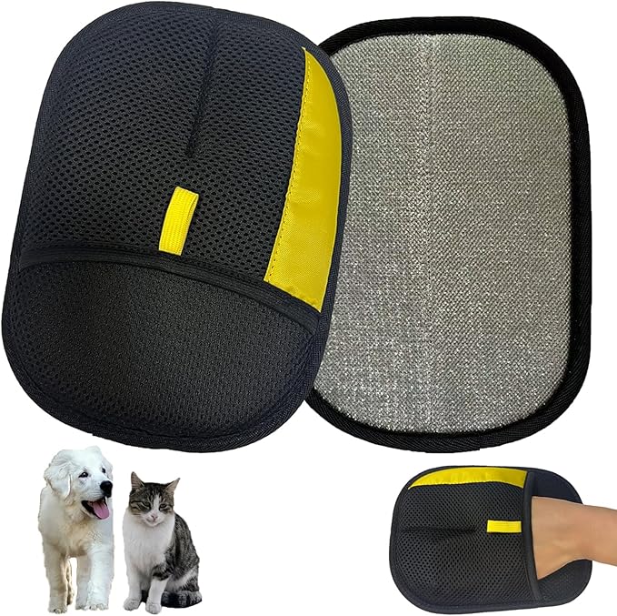 Pet Hair Removal Gloves for Cat, 2026 Upgraded Electrostatic Reusable Magic Cats Dogs Fur Brush, Effortless Pet Hair Remover Mitt Tool for Carpet, Furniture, Clothes, Couch (1pcs-Black)