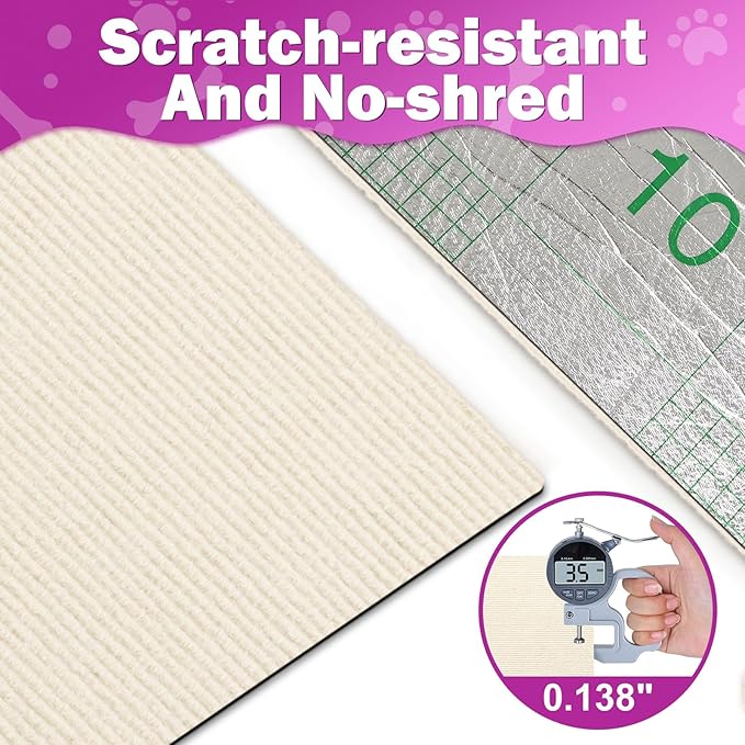 ENONCI 23.6x15.8 Cat Wall Scratcher Mat with Nano Tape,Anti Cats Scratch Furniture Couch Carpet Corner Protector for Indoor,Trimmable Cat Scratching Pad Board Sofa Replacement