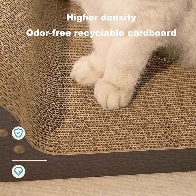 Cat Scratcher,Premium Cat Scratching Board Large Cat Scratcher Bed Pet Scratching Board Oversized Scratch Lounge Cat Bed Furniture Protector Cat Couch Scratcher Cardboard Black