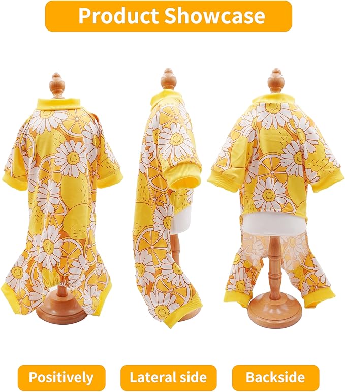 PET SHOW 4 Pack Dog Pajamas for Large Medium Dogs Girl Boy Dog Clothes Soft Stretchy PJs Dinosaur Car Jumpsuit Puppy Daisies Cow Jammies Onesies Outfits with Sleeve Pets Costume, XXL