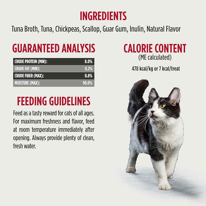 Nulo Freestyle Lickable Cat Treats - Perfect Purées Tuna & Scallop, Squeezable Grain-Free Wet Cat Food Topper, High Moisture for Hydration, 48 x 0.5oz