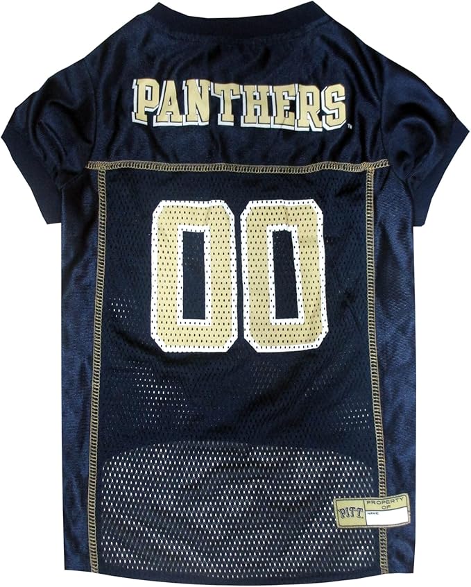 Pets First NCAA College Pittsburgh Panthers Mesh Jersey for DOGS & CATS, X-Small.Licensed Dog Jersey with your Favorite Football/Basketball College Team