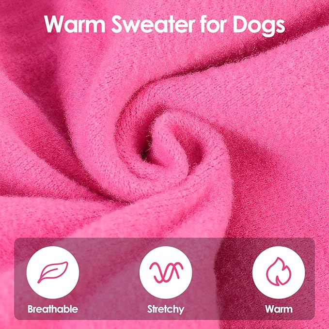 Hair Sticky Cat Clothes, Cat Sweater for Cats Only, 4-Legged Fleece Sweaters Kitten Pajamas Reduce Shedding Fur, Warm Pullover Shirts for Cats, Pink M