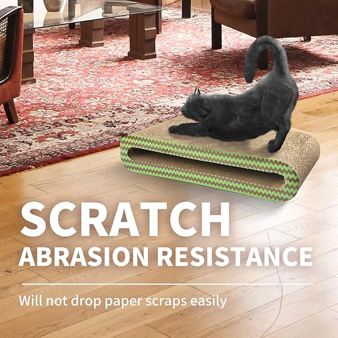 PAWISE Cat Scratcher Cardboard - Reversible Scratching Pad & Lounge Bed for Indoor Cats, Durable Corrugated Furniture Protector