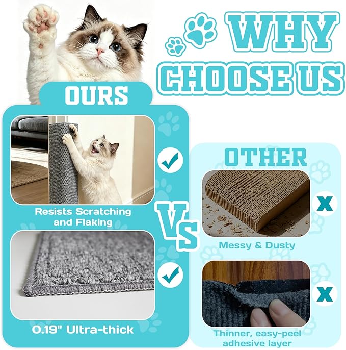 Door & Wall Corner Cat Scratcher, Grey 19.68x7.8 Inch Scratch Pad for Cats, Corner Scratchers for Indoor Cats