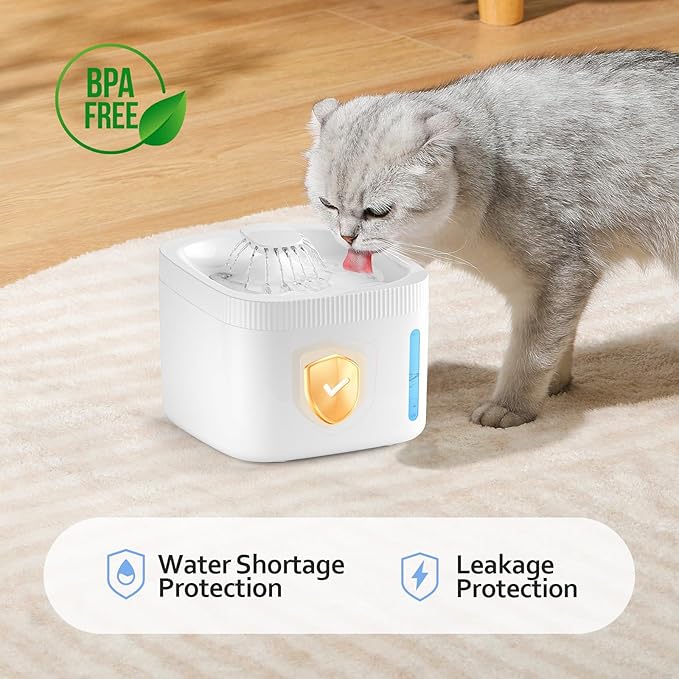 Lyght Automatic Cat Water Fountain, Pet Water Fountain with 101oz/3L Large Capacity, BPA-Free Plastic, LED Indicator, Dog Water Bowl Dispenser
