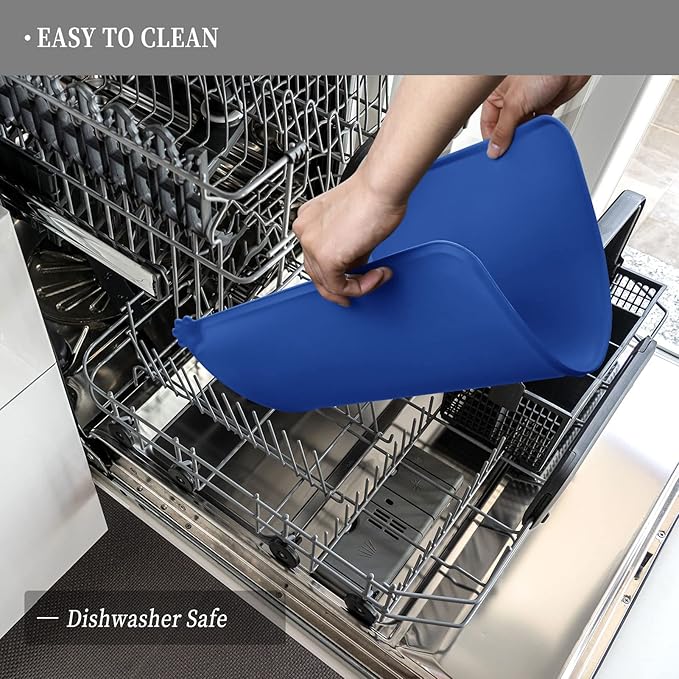 Reopet Waterproof Pet Feeding Mat, Non-Slip Silicone Placemats for Dog Cat Food and Water Bowl, High Raised Edges to Prevent Spills and Protect Floors