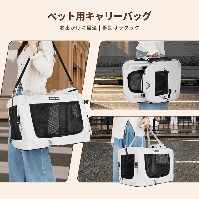 Large Cat Carrier for Cats Collapsible Soft Pet XL Crate for Large/Medium Cats 15lbs+ Car Travel Portable Bag with Water Bottle Slot Ideal for Long Trips (Blue, 20.0"L x 14.0"W x 14.0"H)