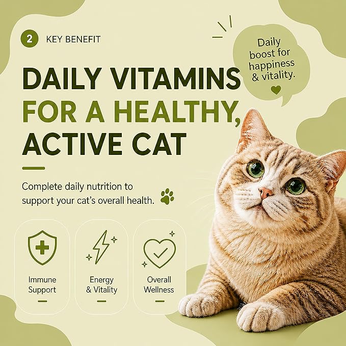 PAWLI Multivitamin Lickable Cat Treats, Squeeze Cat Treats for Daily Nutrition Support, All-in-One Cat Treats with Vitamins & Minerals, Grain-Free, 7 Count (3.5 oz Total)