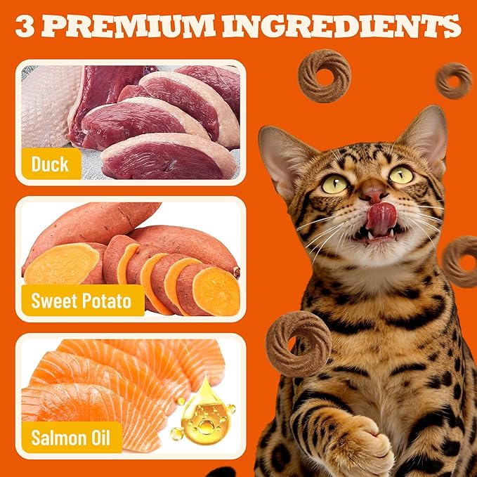 9 oz Duck Treats Muscle Support Chicken Flavor Cat Training Treats Cat Treats for Indoor Cats