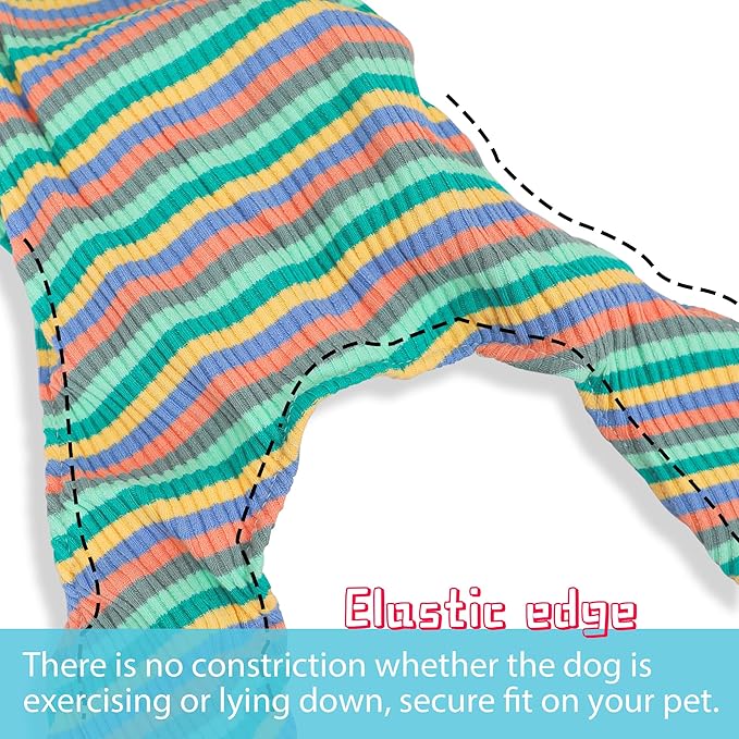 100% Cotton Rib Dog Pajamas Onesies, Puppy Clothes for Small Dogs Girl Boy, Breathable & Stretchy Four-Legged Pet Apparel for Teacup Chihuahua Yorkie Bulldog Pug (Green, XS)
