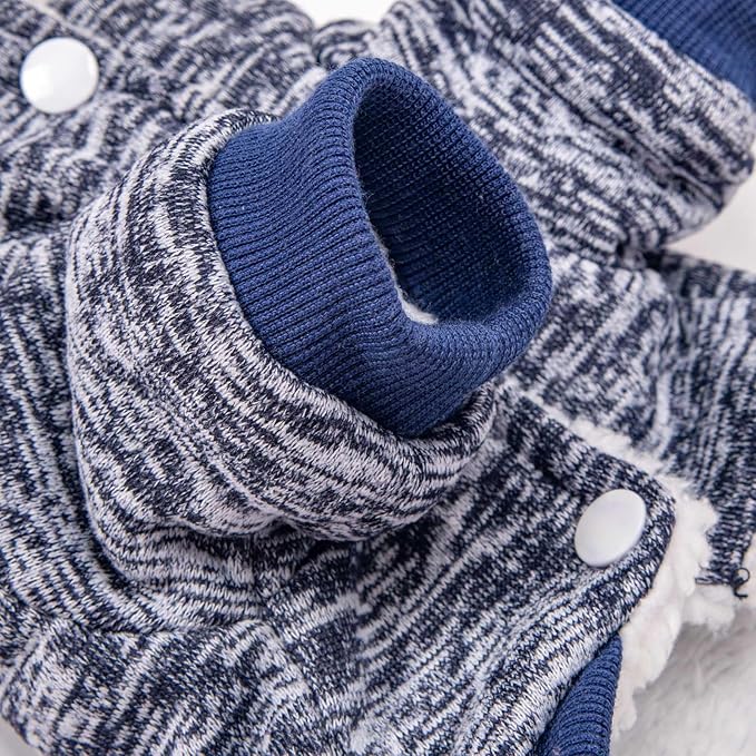 Dog Sweater, Dog Sweaters for Small Dogs, 2, 3 Pack Warm Soft Pet Clothes for Puppy, Medium Large Cat, Dogs Girl or Boy, Dog Shirt for Winter Christmas (Coat Grey+Navy, Small)