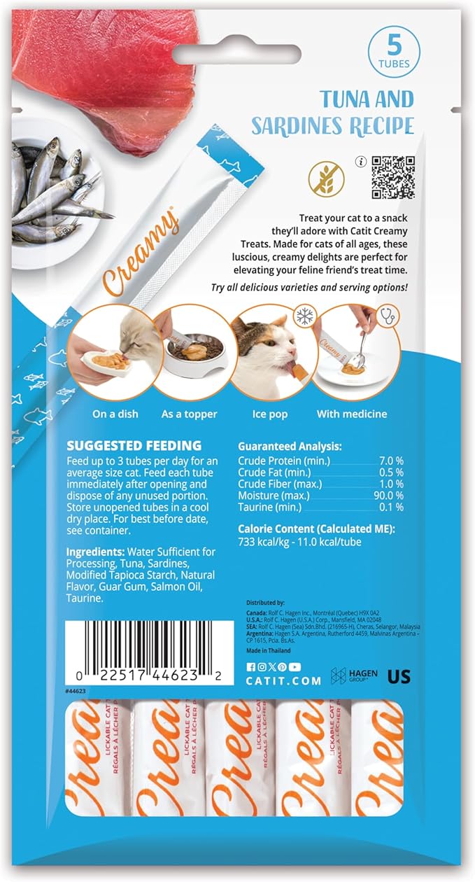 Catit Creamy Lickable Treat, Tuna & Sardine 5pk