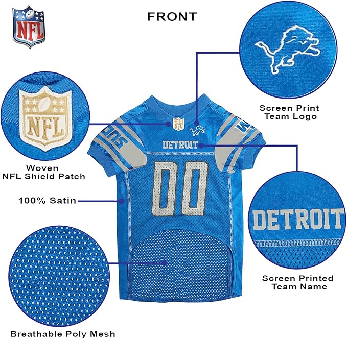 NFL DETROIT LIONS DOG Jersey, Medium