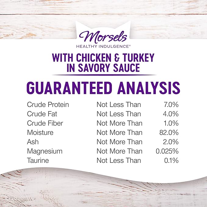 Wellness Healthy Indulgence Morsels Adult Wet Cat Food, Natural, Protein Rich, Grain Free, Chicken and Turkey Recipe, 3 oz, Pack of 24 Pouches
