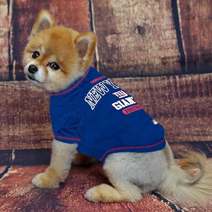 NFL New York Giants Dog T-Shirt for Pets, Size Medium. Officially Licensed Pet Shirt with Team Logo, Soft Stretchable Comfort Fit Apparel for Dogs & Cats