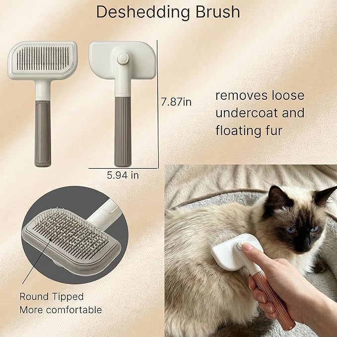 3-In-1 Pet Grooming Kit - Easy Install Interchangeable Parts, Gentle Deshedding Brush for Cats and Dogs, Multi - Functional Cat Brush and Dog Comb