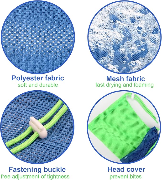 Catcan Cat Bathing Bag, Breathable Cat Grooming Bag, Anti Scratch Adjustable Cats Shower Washing Bag with Mesh for Nail Trimming