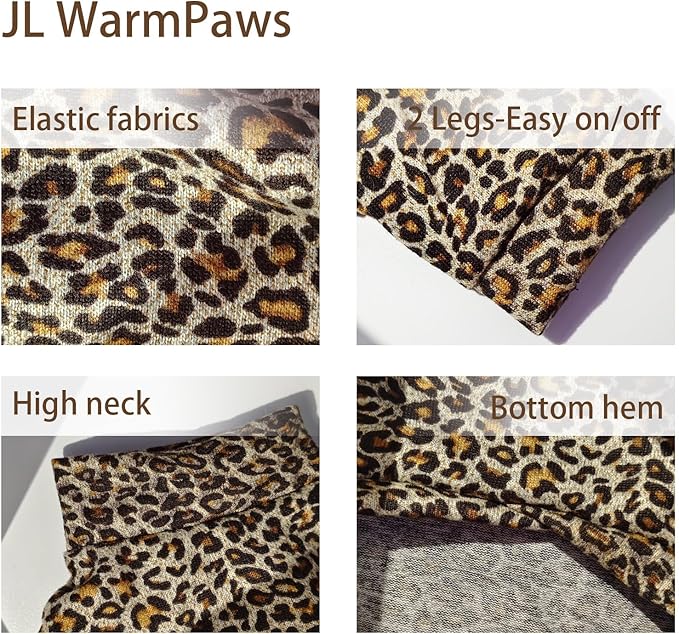 Sphynx Cat Sweater Leopard Hairless Cat Clothes Sweater Shirt Soft Warm Long Sleeves Pullover Pet Clothes Pajamas Dog Cloth for Small Dogs Jumpsuit Pet Sweaters (Leopard, Medium)