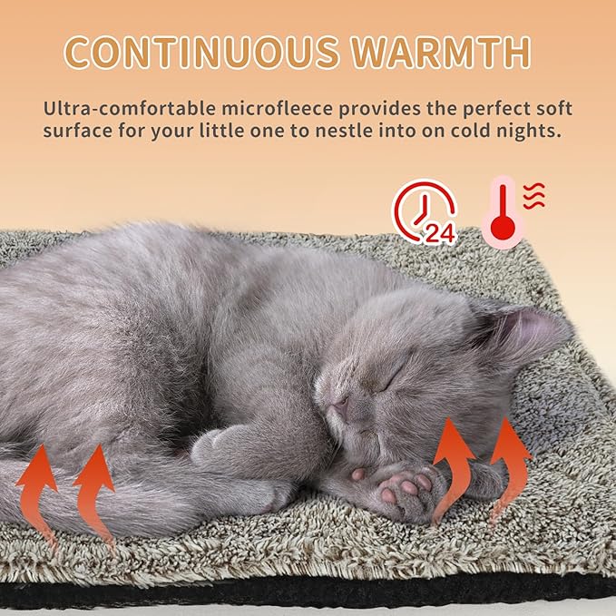 Self-Warming Cat Bed Pad, 4-Pack 30x20 inches Self-Heating Cat Bed Mat Thermal Blanket for Indoor Cats & Dogs