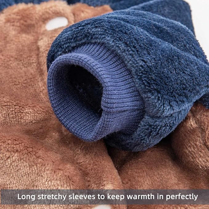 FabriCastle Dog Hoodie Sweater for Small Dogs Boy and Girl, Dog Clothes S XS XXS Puppy Sweatshirt, Pet Outfit, Cat Clothing Super Soft Warm Snap On Closure (Camel-Navy, X-Small)
