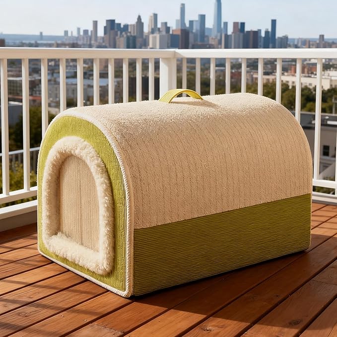 Outdoor Cat Houses, Winter Pet Indoor House Cat Mat, Washable Warm Plush Enclosed pet Bed, Shelter for Kitten/Puppy/Living Room/Bedroom/Playing Resting Napping