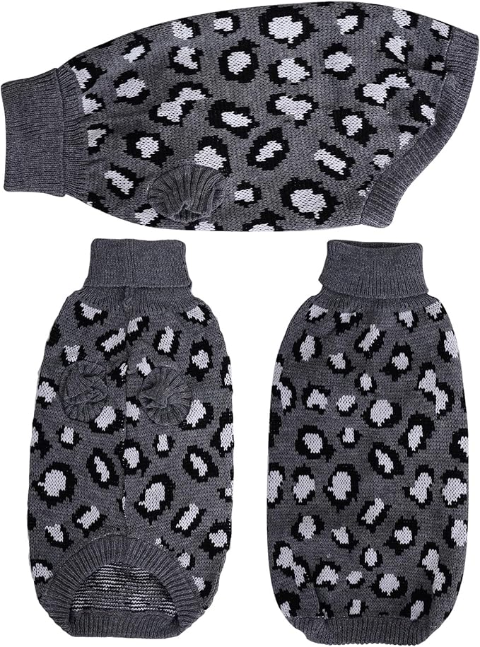 Cat Sleeveless Sweater Knitted Clothes for Cat Small Dogs Winter (Gray, Large)