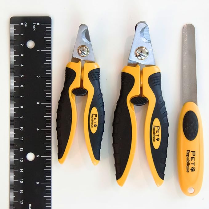 Pet Republique Dog Nail Clippers - Puppy, Large Bird Claws Nails Trimmer Tool – Sharp and Durable Angled Blades with Protective Guard - Size Large with Filer