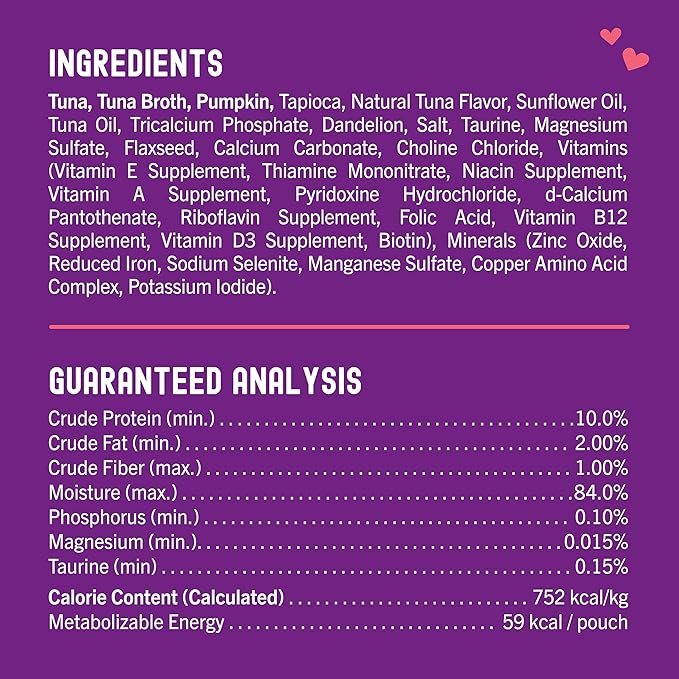 Stella & Chewy's Carnivore Cravings Wet Cat Food - Premium Pouches - Grain Free, High Protein Tuna & Pumpkin - Perfect for Picky Eaters - Complete Meal or Topper (2.8 oz, 12 Pack)