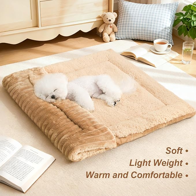 Jiupety Cat Bed for Indoor Self Warming Dog Bed Mat Ultra-Soft Cat Beds Machine Washable Pet Bed,Multifunction Pet Blanket for Small Medium Dogs and Cats Brown,33X25In