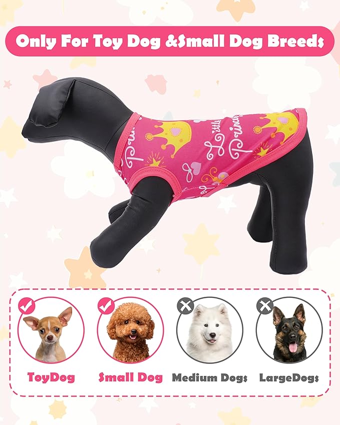 PET SHOW 4 Pack Dog Shirts for Small Dogs Female Tank Top Tee Red Pink T-Shirts Pets Sleeveless Vest Girl Dog Clothes(X-Large)