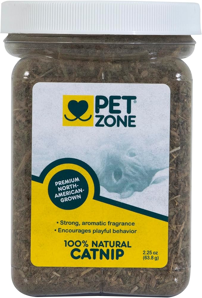 Pet Zone 100% Natural Premium North American Grown Catnip in Jar, 2.25 Oz (63.8 g), Pack of 1