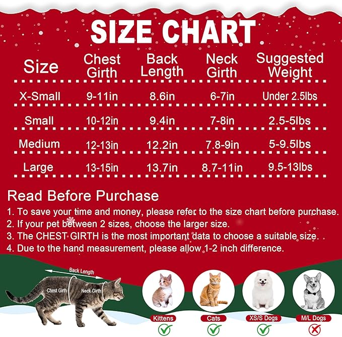 GOYOSWA 3 Pack Cat Christmas Sweater, Knit Pet Cat Sweaters Warm Coat Clothes Santa Reindeer Snowman Christmas Sweater Outfit for Cats Kitten Puppy L